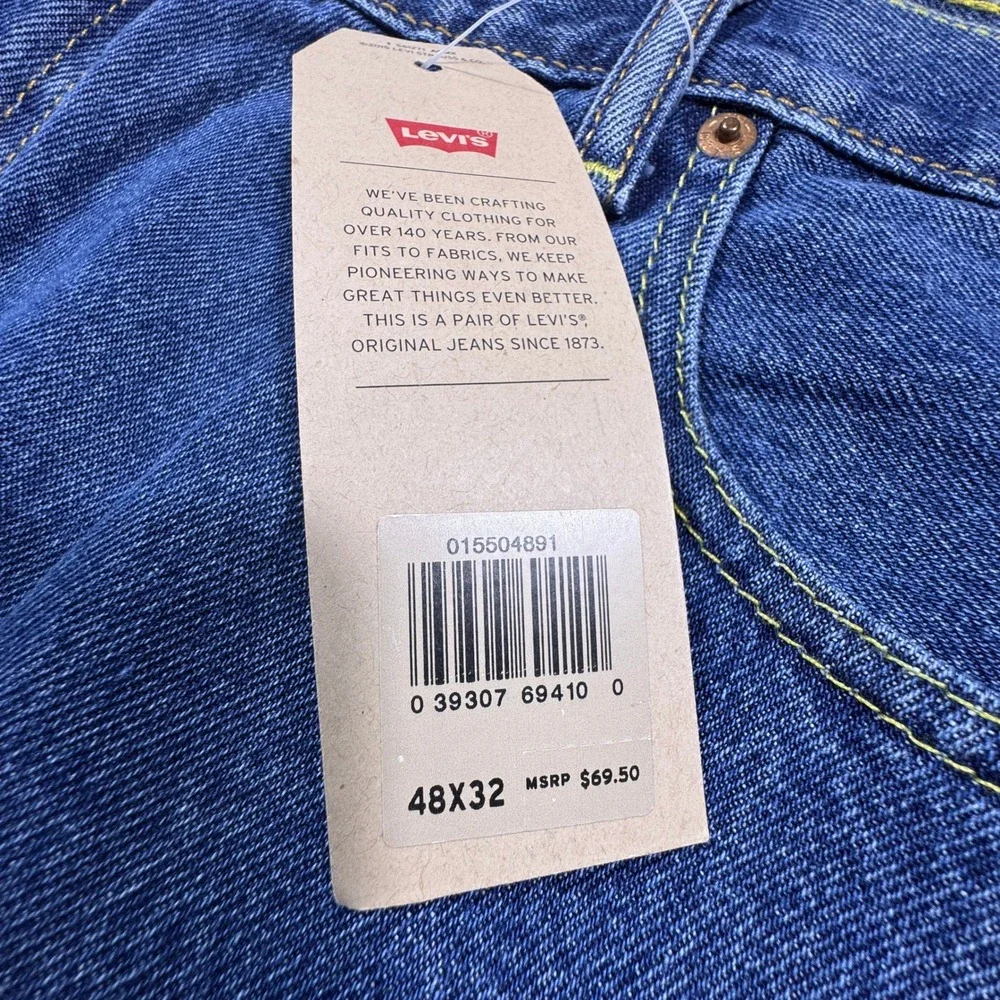 Levis 550 Relaxed Fit Tapered Leg Jeans Mens 48x32 Big & Tall Blue Denim‎